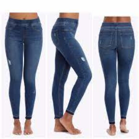 Spanx Distressed Ankle Skinny Jeans EUC Size M - Picture 1 of 8